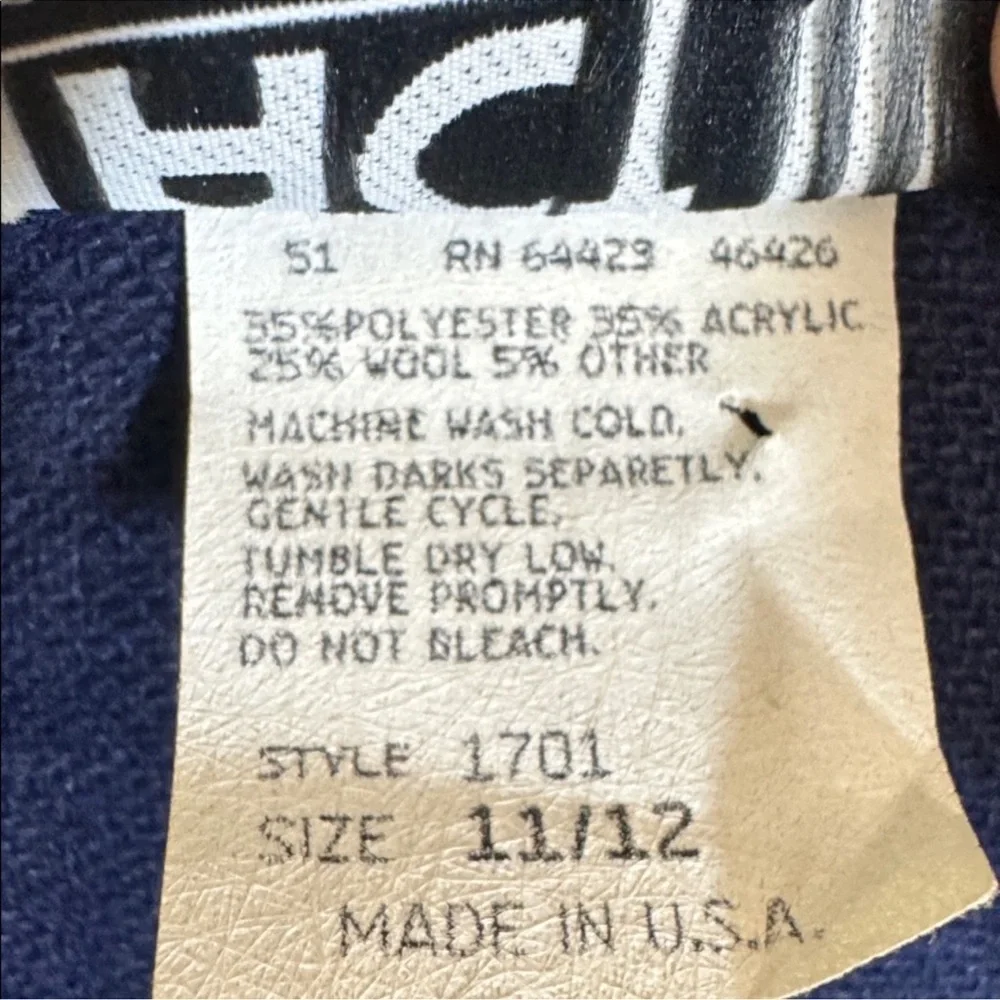 Vintage Navy Blazer Crest Patch Gold Buttons Preppy Wool Jacket 12 - Picture 7 of 7